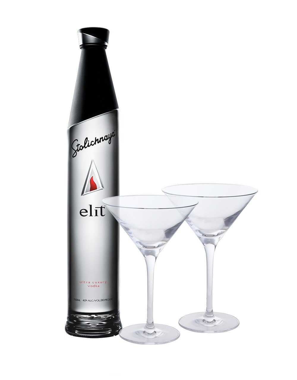 elit™ by Stolichnaya® with Dartington Martini Glass Set